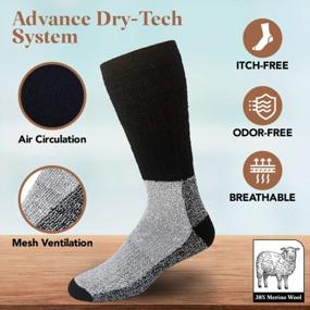 img 1 attached to 6 Pairs Merino Wool Thermal Socks For Men & Women - Perfect For Hiking, Hunting, Skiing & Outdoor Winter Sports