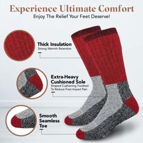 img 2 attached to 6 Pairs Merino Wool Thermal Socks For Men & Women - Perfect For Hiking, Hunting, Skiing & Outdoor Winter Sports