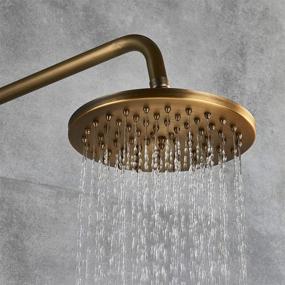 img 1 attached to Antique Brass Shower Fixture Set With Cross-Knobs, 8-Inch Rainfall Showerhead And Hand Spray - Perfect Bathroom Combo Set
