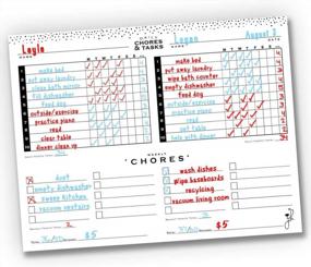 img 4 attached to Jennakate Mid Mod Chore Chart - Dry Erase Magnet For Multiple Kids, Teens & Adults - Homeschool, Routine, And Behavior Schedule - 18"X14" Size, Marker NOT Included