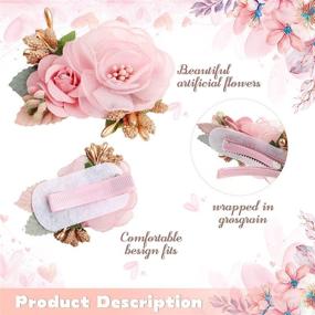 img 1 attached to Pack of 6 Flower Hair Clips Bow for Newborns, Infants, and Toddlers - Baby Girl Hair Accessories