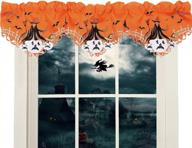 окунитесь в жуткий дух с вышитым занавесом для кухни на хэллоуин от simhomsen - дизайн ведьмы - ш 57 × д 14 дюймов логотип