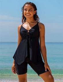 img 3 attached to 👙 Firpearl Womens Swimsuit Crossback Tankini: Stylish Clothing for Women's Swimwear and Cover Ups