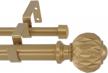 double curtain rod with castani finial, adjustable from 84-120 inches, 1-inch diameter, royal gold finish - meriville logo