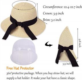 img 2 attached to Женские шляпы от солнца: защита от УФ-лучей Большая шляпа с широкими полями Упаковываемые соломенные шляпы