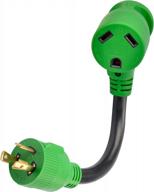 rv power solution: rvmate 3 prong 12 inch 30 amp adapter cord - etl certified with led indicator - l5-30p male plug to tt-30r female connector logo
