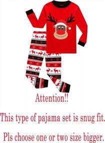 img 3 attached to Уютная новогодняя пижама для мальчиков - пижамный комплект KikizYe'S с длинным рукавом