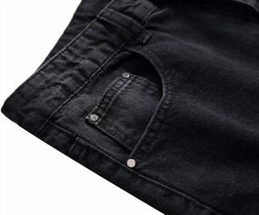 img 2 attached to Джинсы джинсовой ткани стильных и удобных людей огорченные с потертыми отверстиями и дизайном блока цвета