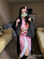 img 1 attached to Halloween Costume For Women - Kamado Cosplay Outfit With Kimono Haori And Bamboo - Available In US Sizes review by Daveon Jumps