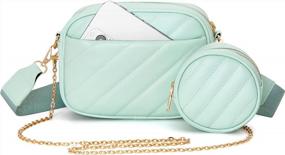 img 4 attached to Women'S Trendy Quilted Crossbody Bag - GEEAD Small Round Zip Shoulder Purse