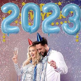 img 1 attached to 2023 New Year'S Eve Party Balloons - 40" Large Mylar Foil Number Balloons For Graduation Decorations