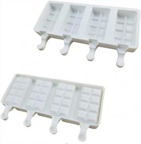 img 1 attached to Silicone Mini Ice Cream Bar Mold Set With 4 Square Cavities And 50 Ice Cream Sticks - Perfect For DIY Mousse Cakes And Ice Pops