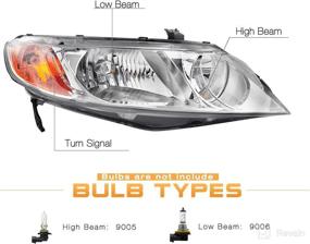 img 3 attached to 🚗 JSBOYAT 4 Door Sedan - Headlight Assembly Replacement for 2006-2011 Honda Civic | Passenger & Driver Side