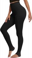 comfortable and stylish: tulucky women's high-waisted velvet-lined leggings logo