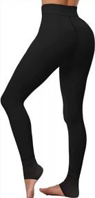 img 2 attached to Comfortable And Stylish: Tulucky Women'S High-Waisted Velvet-Lined Leggings
