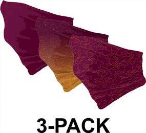 img 2 attached to Pack Of 3 ProSphere Face Scarves In Maroon And Gold Classic, Small – Reusable Neck Gaiters For Face Covering