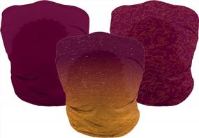 img 3 attached to Pack Of 3 ProSphere Face Scarves In Maroon And Gold Classic, Small – Reusable Neck Gaiters For Face Covering