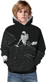 img 2 attached to 👕 Boys' Graphic Hoodies Pullover with Pocket - Fashion Hoodies & Sweatshirts