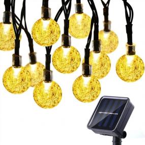 img 4 attached to Solar Powered Crystal Ball Globe String Lights - Waterproof LED Fairy Lights For Home & Garden Decor