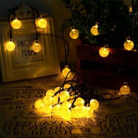 img 2 attached to Solar Powered Crystal Ball Globe String Lights - Waterproof LED Fairy Lights For Home & Garden Decor