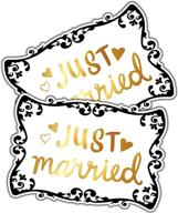 honeymoon or wedding car magnet set - just married, iconikal decorative, 14 x 9.5-inch, 2-pack логотип