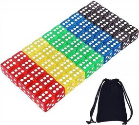img 4 attached to 50 Pieces Dice Set - 5 Colors For Tenzi, Farkle, Yahtzee & Math Teaching