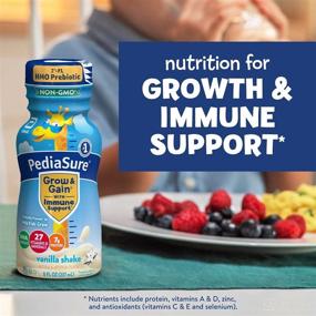 img 2 attached to PediaSure Grow & Gain Vanilla Shake: Kids Nutrition with 2'-FL HMO Prebiotic, Vitamins C, E, B1, B2 - Non-GMO Formula - 24 Count, 8 Fl Oz Bottles