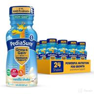 pediasure grow & gain vanilla shake: kids nutrition with 2'-fl hmo prebiotic, vitamins c, e, b1, b2 - non-gmo formula - 24 count, 8 fl oz bottles логотип