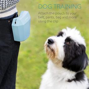 img 2 attached to 🐶 Navaris Silicone Dog Treat Pouches (Set of 2) - Polyhedron Design - Blue and Gray