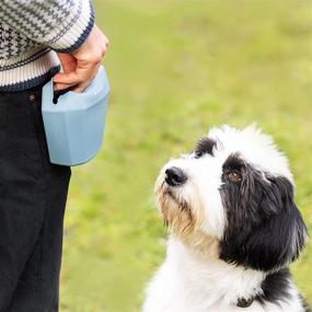 img 3 attached to 🐶 Navaris Silicone Dog Treat Pouches (Set of 2) - Polyhedron Design - Blue and Gray