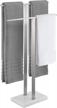 2-tier sus 304 stainless steel towel rack stand with marble base - brushed finish | kes bth217-2 logo