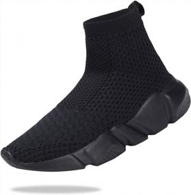 img 4 attached to Breathable And Stylish Kids Sneakers: Santiro Slip-On Sock Shoes For Boys And Girls