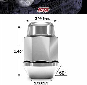 img 1 attached to Upgrade Your Vehicle'S Wheels With Richeer Set Of 20 Chrome Acorn Lug Nuts: Compatible With Bronco, Mustang, Ranger, And More!