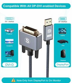 img 2 attached to 10-футовый кабель DisplayPort-DVI: высокоскоростной адаптер с нейлоновой оплеткой для Lenovo, Dell, HP и др.