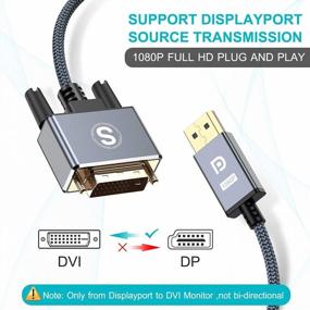 img 3 attached to 10-футовый кабель DisplayPort-DVI: высокоскоростной адаптер с нейлоновой оплеткой для Lenovo, Dell, HP и др.