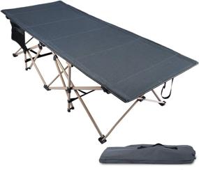 img 4 attached to Extra Wide And Heavy Duty Folding Camping Cot For Adults - Supports 500Lbs, Portable For Camping And Office Use, Gray - 79'' X 33.5'' By REDCAMP