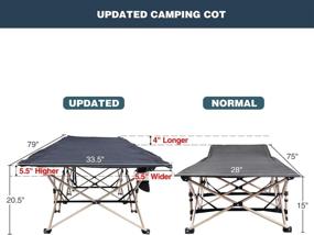 img 2 attached to Extra Wide And Heavy Duty Folding Camping Cot For Adults - Supports 500Lbs, Portable For Camping And Office Use, Gray - 79'' X 33.5'' By REDCAMP