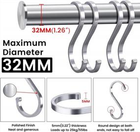 img 2 attached to ACMETOP 12 Pack Aluminum S Hooks - Heavy Duty Hanging Solution For Kitchen, Bathroom, Garden And Workshop