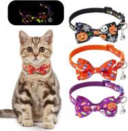 glow in the night safety 🌙 collars: halloween cat breakaway collar 3 pack logo