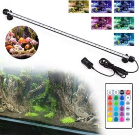 img 1 attached to RGB Colorful Underwater Submersible LED Aquarium Light Strip, Waterproof Fish Tank Lighting Decoration, 23-inch