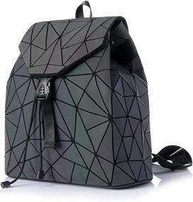 img 2 attached to Women'S Color Changing Geometric Purse Backpack, HotOne Luminous Fashion Handbag Crossbody Bag With Wallet
