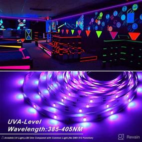 img 3 attached to 🎉 iCreating 20ft UV LED Strip Lights - 395nm to 405nm Flexible Purple Light Strips, 12V Non-Waterproof for Party, Stage Lighting, Body Paint - Improved SEO