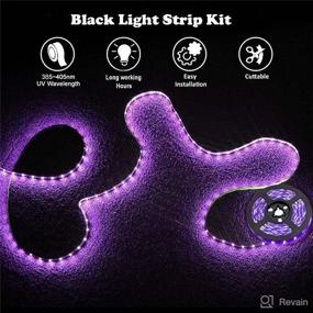 img 2 attached to 🎉 iCreating 20ft UV LED Strip Lights - 395nm to 405nm Flexible Purple Light Strips, 12V Non-Waterproof for Party, Stage Lighting, Body Paint - Improved SEO