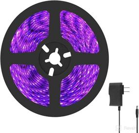 img 4 attached to 🎉 iCreating 20ft UV LED Strip Lights - 395nm to 405nm Flexible Purple Light Strips, 12V Non-Waterproof for Party, Stage Lighting, Body Paint - Improved SEO