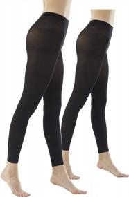 img 4 attached to Solid Color Footless Pantyhose Tights For Women In Semi-Opaque 80 Denier