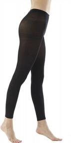 img 3 attached to Solid Color Footless Pantyhose Tights For Women In Semi-Opaque 80 Denier