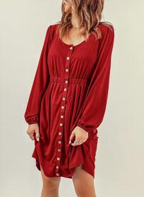 img 2 attached to Casual Swing Dress For Women With Long Sleeves, Crew Neckline, And Button-Down Front - BLENCOT 2022
