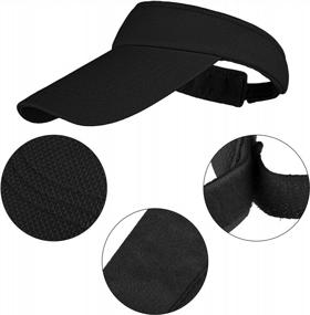 img 2 attached to Cooraby 4 Pack Adjustable Sun Visors Outdoor Sport Sun Visors Hats With Long Brim For Men And Women