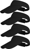 cooraby 4 pack регулируемые солнцезащитные козырьки спорт на открытом воздухе солнцезащитные козырьки шляпы с длинными полями для мужчин и женщин логотип