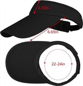 img 3 attached to Cooraby 4 Pack Adjustable Sun Visors Outdoor Sport Sun Visors Hats With Long Brim For Men And Women
